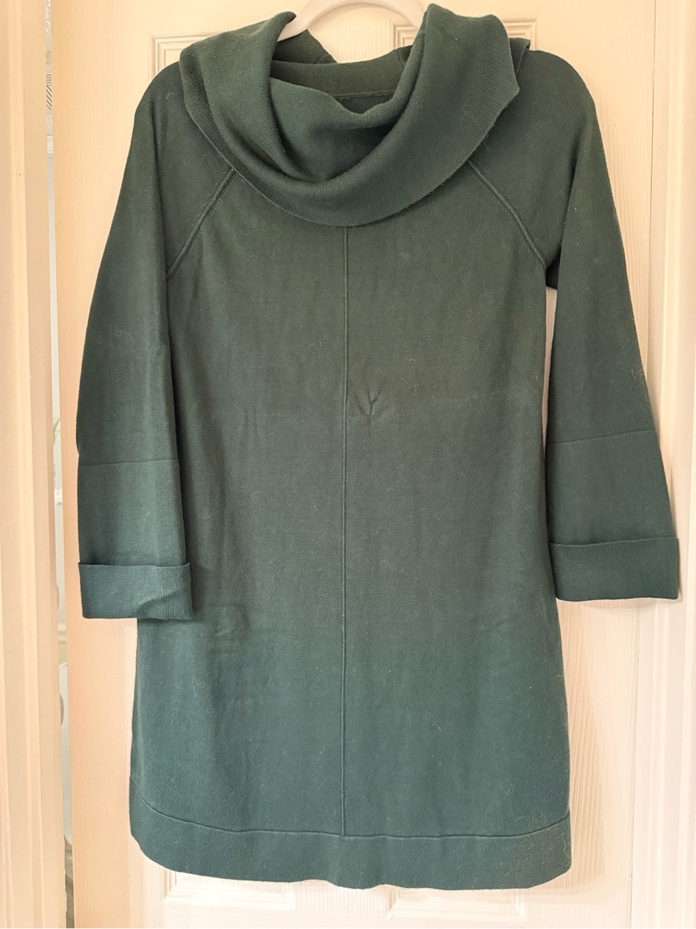 Vince Camuto Forest Green Cowl Neck Sweater Dress